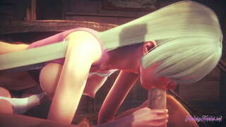 Nanatsu dim Taizai Hentai - Elizabeth yn sugno ac yn treiddio